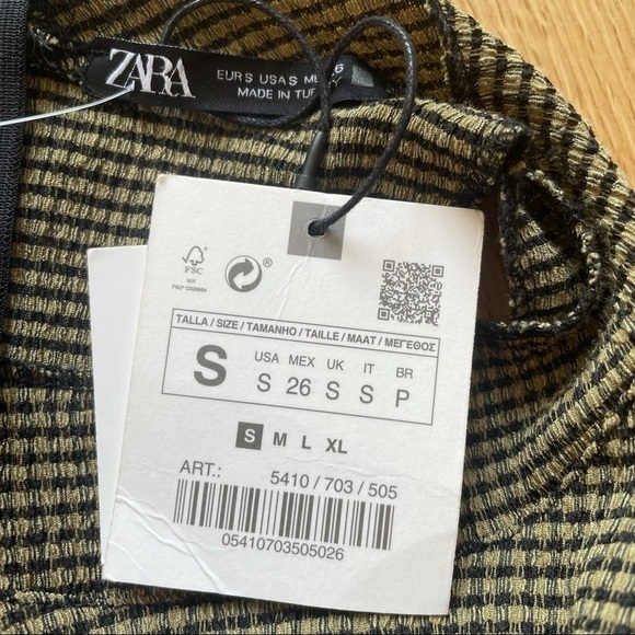 NWT ZARA KHAKI High Collar  tank Top - Small - Picture 9 of 12